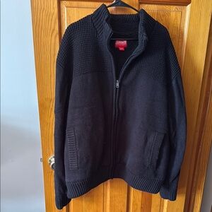 Columbia Black Zip Up Sweater with High Collar